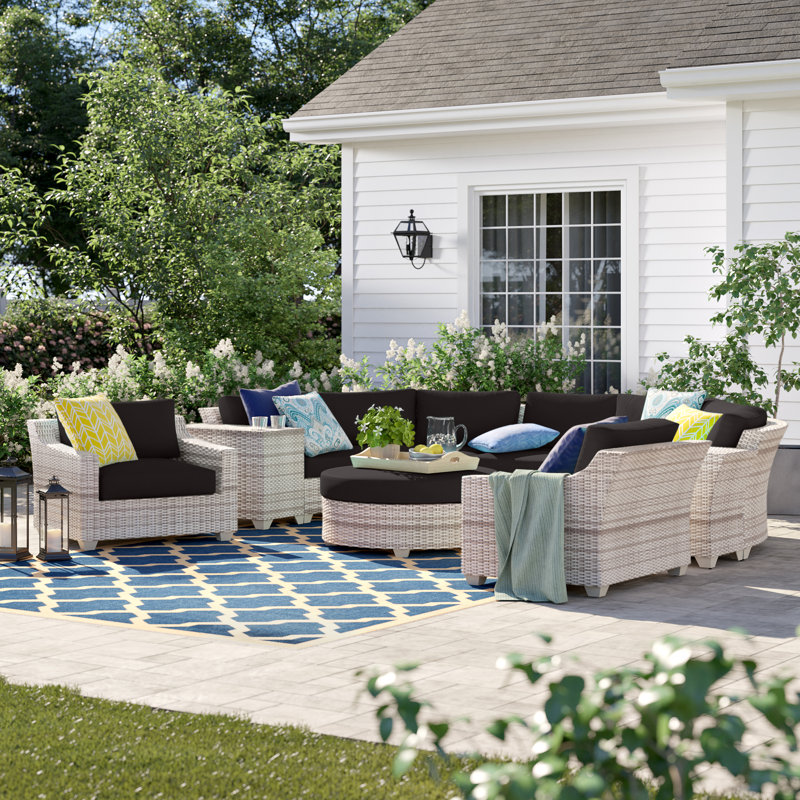 Sol 72 Outdoor™ Falmouth Wicker/Rattan 9 Person Seating Group with